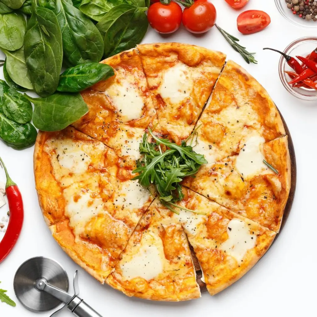 Ofenfrische Pizza Margherita - Italienische Pizza Südlich Lauf